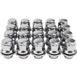 M12x1.25 Lug Nuts with Mag Flat Seat 24 pcs 13/16" 21mm Hex 1.46x1.18 Chrome Compatible with Frontier NP300 Titan (Non XD)