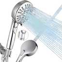 WHZeffect Handheld Shower Head with 79 Inches Long Hose,7 Spray Modes High Pressure ShowerHead with On Off Switch,Built in Power Wash to Clean Pets, Adjustable Shower Brackect,Chrome