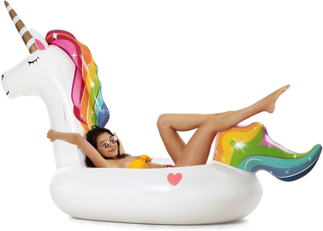 VICKEA Inflatable Pool Floats for Adults and Kids, Water Unicorn Pool Float for Swimming Pool Fun