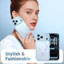 for iPhone 17 Pro Case for Women Girls,Compatible with MagSafe,Camera Control,Full Camera Protection, Cute Wave Magnetic Phone Case for iPhone 17 Pro,Light Blue
