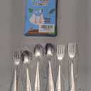 DRKIO Stainless Steel Toddler Utensils Set - 6 Pieces Kids Silverware Set Children Safe Food Grade Small Forks and Spoons Dishwasher Safe Mirror Polished