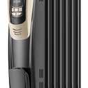 PELONIS Champagne Oil Filled Radiator Heater with Remote and Thermostat, 5 Temperature Settings for indoor use Large Room, Energy Efficient Electric Space heater with Safety Features