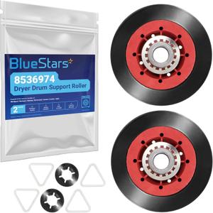 BlueStars Ultra Durable 8536974 Dryer Drum Support Roller  Compatible with Whirlpool Kenmore Maytag Dryers - Replaces 8536973 W10314171 W10314173 WPW10314173 PS11752609 - PACK OF 2