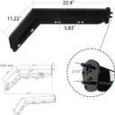 Pair Black Angled Mud Flap Hanger Bracket for Semi Truck, 30’’ Length 2-1/2” Bolt Spacing, Heavy-Duty Spring-Loaded Hangers Equipped with Reflective Strip Sticker
