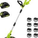 12" Cordless String Trimmer 2 X 2.0Ah Battery Powered Electric Weed Trimmer Grass Eater with Charger, 20V Lawn Mower Lawn Edger Auto Line Feed Grass Cutter Lightweight Yard Tools for Small Yard Garden