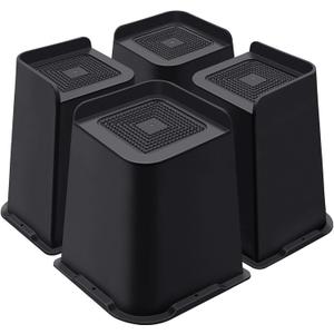 Bed Risers 8 Inch Heavy Duty, Furniture Risers for Bed Desk Table Sofa CouchOversized Bed Lifts Risers, Support up to 5000 Lbs(4 Pack Black) (Black 4 Pack)