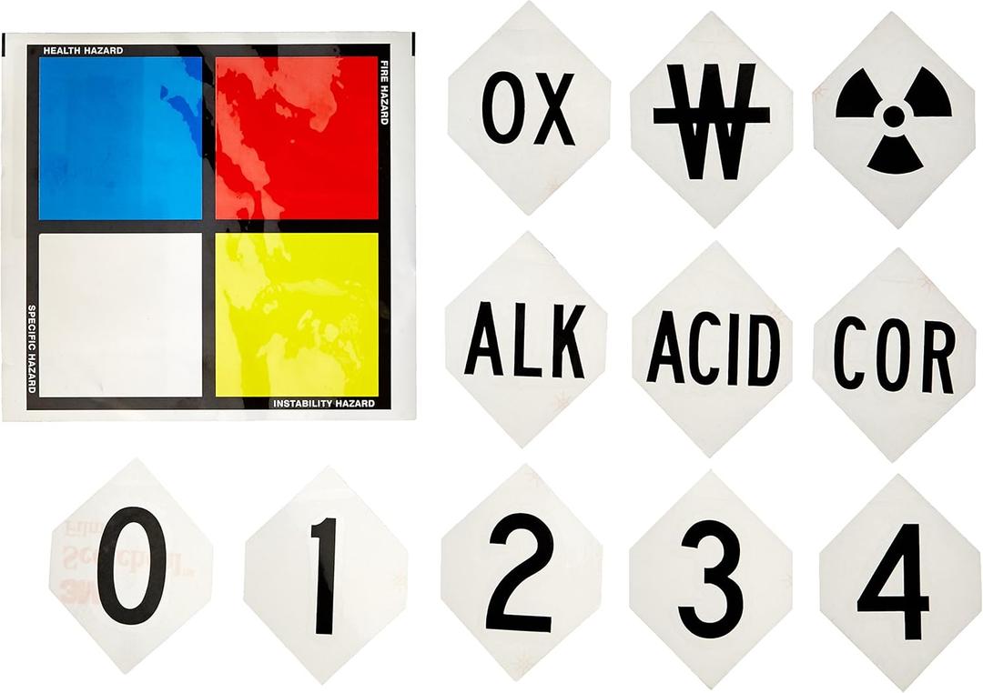 SmartSign NFPA Adhesive Label Kit (Placard, Digits & Symbols) | 34" Tall (Tip-to-Tip) Diamond Laminated Vinyl