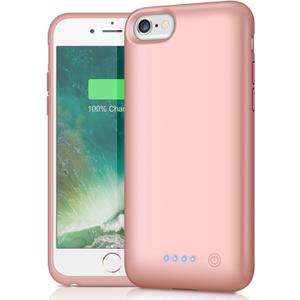 iPhone 6s/6/8/7/SE (2020/2022) Battery Case, Rose Gold, 6000mAh, Sync-Through Technology, Polycarbonate, Ultra Slim Rechargeable Charging Case