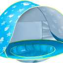 Beach Tent Toddlers Pool Tents Pop Up Portable Toys Sun shelter UV Protection Shade for Infant with Carry Bag (Blue)