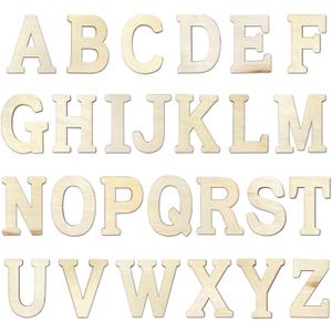3 Inch 219 Pieces Wood Unfinished Letters Unpainted Wooden Surface Alphabet Letters for Hobby DIY Crafts