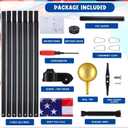 FuWeave Flag Poles for Outside House in Ground 25 ft Sectional Flag Pole Kit Extra Thick 16 Gauge Heavy Duty Aluminum Flag Pole with Gold Ball Top for Residential or Commercial(Black)