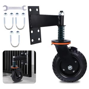 Eazy2hD 6 Inch Gate Wheel, 500Lbs Heavy Duty Gate Wheel with Brake, 360 Rotation Fence Gate Wheels, Spring Loaded Gate Caster for Wooden, Farm, Cattle & Metal Tube Swing Gate with Screws Screwdriver Eazy2hD 6 Inch Gate Wheel, 500Lbs Heavy Duty Gate Wheel with Brake, 360 Rotation Fence Gate Wheels, Spring Loaded Gate Caster for Wooden, Farm, Cattle & Metal Tube Swing Gate with Screws Screwdriver
