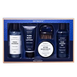 Fathers Day Gifts for Men Dad Care Package Self Care Kit, 5 Pcs Cedarwood & Amber Fragrance Spa Gifts for Man, Fathers Day Gifts, Travel Kit For Men,Mens Travel,Christmas Gift for Women