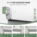 No Drill Motorized Blinds with Remote, Grey,33" W x 72" H
