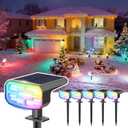 Color Changing Solar Spot Lights Outdoor Waterproof IP65,9 Lighting Modes Multicolor RGB Christmas Spotlight for Porches Yard Gardens Landscape Deconrations-6 Pack