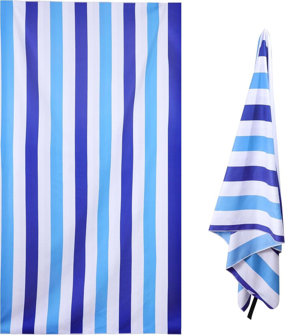 Microfiber Beach Towel & Waterproof Phone Pouch Case in a Gift Box. 71x39 Inch Extra Large Super Absorbent Lightweight Quick Dry Oversized Streaks Towel for Vacation Travel Pool. Style 2