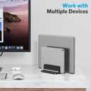 OMOTON Vertical Laptop Stand [Updated Double Version], Desktop Aluminum Mac Book Stand with Adjustable Dock Size, Fits All Mac Book, Surface, Chrome Book and Gaming Laptops (Up to 17.3 inch) (Black)