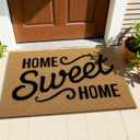 OLANLY Front Door Mat, Low Profile Doormat, Stain and Fade Resistant, Easy to Clean, for Indoor and Outdoor Entrances, Patio Porch or Entryway, Brown (35x23 Inch, Home Sweet Home)