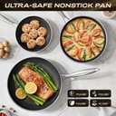 Hybrid Nonstick 12 Inch Frying Pan,Non stick Frying Pan,Stay-Cool Handle, Dishwasher-Friendly, Oven-Safe Up to 600F, Induction Ready, Compatible with All Cooktops