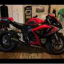 Motorcycle Tank Side Traction Pad, Anti Slip sticker ,Gas Tank Pad, Traction Side Fuel Knee Grip Decal for GSXR 600 750 ( 2006 2007) Black with Random Sticker