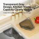 Magnetic Drainage & Filter Basket with Enhanced Durability, Triangular Sink Strainer with Twist-Open Bottom, Heavy-Duty Kitchen Sink Corner Rack for Draining & Storage, Punch-Free Installation