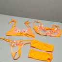 Kaei&Shi Floral Embroidered Garter Belt Set,Sheer Lingerie Sets for Women Sexy,Wedding Night Valentines Boudoir Outfits (12, Neon Orange)