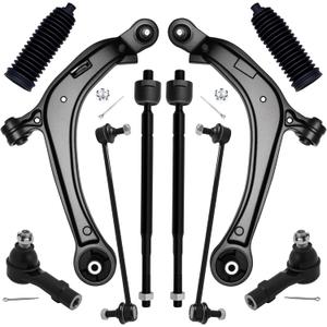 AUQDD 10Pc Front End Suspension Kit Fit For 2011-2017 Ho-nda Odyssey, 2 Lower Control Arm w/Ball Joint 2 Sway Bar Link 4 Outer & Inner Tie Rod End 2 Boots (# K622002 K622210 K750304 ES800333 EV800909)