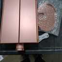 Tri-fold Lighted Vanity Makeup Mirror with 3x/2x Magnification,21 LEDs Light and Touch Screen,180 Degree Free Rotation Countertop Cosmetic Mirror,Travel (Rose Gold)