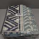 MontVoo Outdoor Rug Carpet Waterproof-Patio Rug Mat 5x8 Reversible RV Outdoor Camping Rugs Picnic Beach Mats Plastic Straw Outside Rugs for Balcony Porch Pool Deck Boho Patio Decor (Blue&grey)