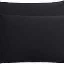FLXXIE Pillow Cases Queen, Soft Microfiber Pillow Covers with Envelope Closure, Wrinkle Resistant Pillowcases, 2 Piece Set, 20x30, Black