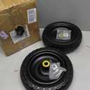 13" Flat Free Wheels with 5/8" Bearings,2.17" Offset Hub - 13-Inch Gorilla Cart Tires,4.00-6 Solid Tires and Wheels Replacement for GOR Garden Carts,Hand Truck Wheel,Yard Trailer - 2 pcs | By Vypart