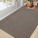 DEXI Indoor Door Mat 32x48, Washable Entrance Mats with Non Slip Rubber Back, Ultra Thin Entryway Mats Absorbent Dirt Carpper Front Back Doormat for Entry Floor Inside Home, Brown