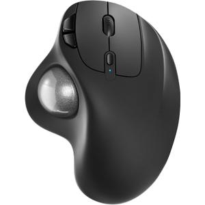 Nulea M501 Wireless Trackball Mouse, Rechargeable Ergonomic, Easy Thumb Control, Precise & Smooth Tracking, 3 Device Connection (Bluetooth or USB Receiver), Compatible for PC, Laptop, Mac, Windows.