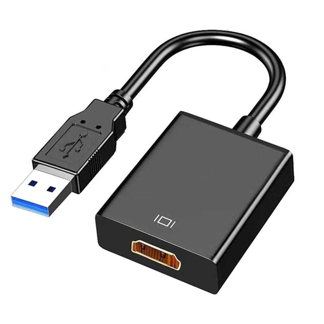 USB to HDMI Adapter, USB 3.0 to HDMI 1080P Video Audio Converter Connect PC, Laptop to Monitor/HDTV/Projector, Support Windows Systems