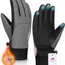 rivmount Snow Winter Gloves made with Waterproof/Touchscreen/Thermal Warm for Cold Weather Running, Cycling, Ski, Women Men (Large, Gray)