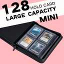 Top loader Binder, Holds 128+ Toploaders, 4 Pocket Top Loader Card Storage Case, Double-Sided Pockets for trading card in 3 x 4'' ToploadersPink