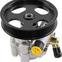 Power Steering Pump with Pulley Compatible with 2000-2006 Toyota Tundra, 2001-2007 Sequoia, 4.7L V8, Replaces #21-5264, 44310-0C030
