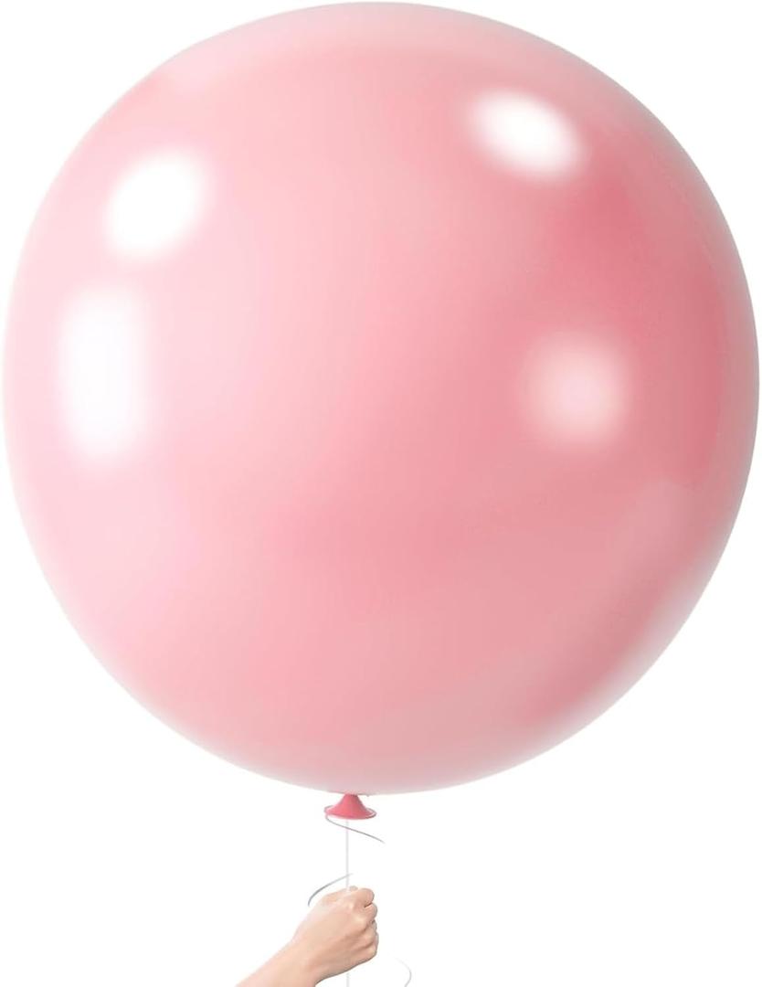 LovesTown 4PCS Large 36-Inch Pastel Pink Giant Balloons, Jumbo Latex Balloons for Wedding, Engagement, Graduation & Anniversary Decorations