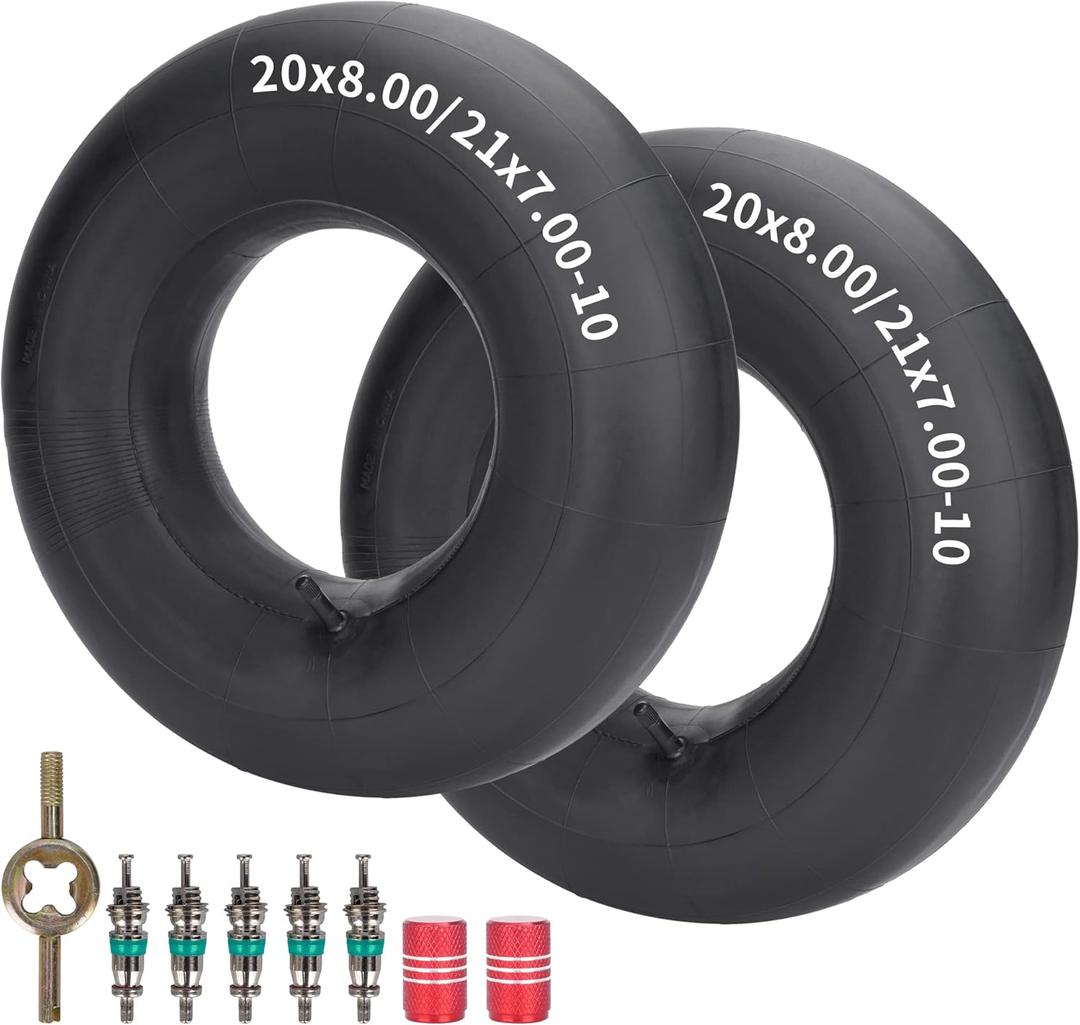 RUTU 2-Pack 20x8.00-10 21x7.00-10 Heavy Duty Replacement Inner Tube with TR13 Straight Valve Stem for 250-400cc Trail Off-Road Chinese ATV Quad