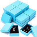 Sasylvia Jewelry Cardboard Gift Boxes Packaging Necklace Ring Earring Storage Box with Cushion 3.5x2.8x1.2 Inch (Sky Blue,36 Pcs)