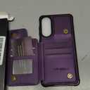 Vinich for Samsung Galaxy S25 Edge Wallet Case with Card Holder, RFID Blocking Credit Slots Kickstand Shockproof Phone Cover Fit for Galaxy S25 Edge 6.7" Purple