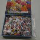 Stained Glass Flowers Jigsaw Puzzles 1000 Pieces Beautiful Mosaic Colorful Puzzles for Adults 1000 Pieces with Letters on Back Hard Impossible Difficult Challenging Family Puzzle Carnations Puzzles