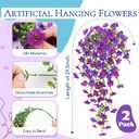 Der Rose Artificial Hanging Flowers for Outdoors UV Resistant Fake Hanging Plants for Spring Decoration, Realistic Silk Faux Flowers with Trailing Vines for Porch Patio Balcony Fence Garden Decor