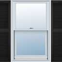 Mid America 00011448002 Standard Size Cathedral Top Center Mullion, Open Louver Vinyl Shutter, w/Installation Shutter-Lok's & Matching Screws (Per Pair), 002, 14 1/2"W x 48"H, Black