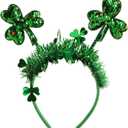 4 x St Patricks Day Headband Glitter Green Shamrock Headbands for St Patricks Day Accessories Women