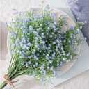 LYLYFAN Babys Breath Artificial Flowers,12 Pcs Gypsophila Faux Flowers for Wedding Party Home Garden Decoration Blue