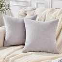 GAWAMAY Decorative Square Throw Pillow Covers 22"x22" Inch Set of 2, Super Soft Chenille Pillows Farmhouse Fall Pillowcase for Living Room Bedroom Sofa Couch Cushion Cover Light Grey 55x55cm