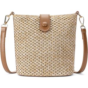 RNIEGA Small Straw Crossbody Bag for Women Woven Summer Shoulder Phone Purse Beach Handbag for Vacation