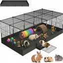 20 Planes Guinea Pig Cages Enclosed Hamster Cage with Door & Waterproof Liner, Expandable Cage for Guinea Pigs, Metal Wire Yard Fence Rabbit Cage