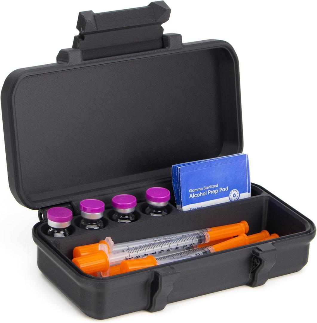 3ml Vial, Syringe, and Skin Wipe Case | Fridge and Freezer Safe for Travel and Fridge Organization